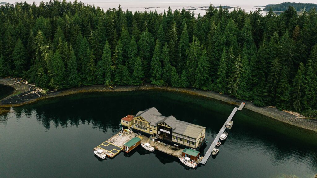 The KCFN-owned Walters Cove Resort is a floating resort on northwest Vancouver Island.